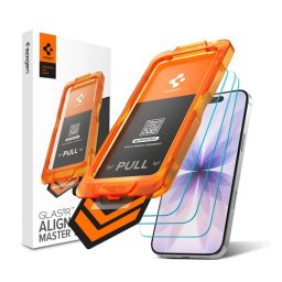 SPIGEN GLASS TR ALIGNMASTER S képernyővédő üveg 3db (2.5D, tokbarát, 9H + segédkeret) ÁTLÁTSZÓ Apple iPhone 17