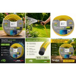 Genatex AGRI BRD Locsolótömlő 1/2" 25m - Erősített Kerti Slag Made in Italy