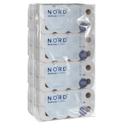 NORD Profi Line Comfort kistekercses toalettpapír 3 rétegű fehér 150 lapos 8x 8 tekercs (1 zsák)