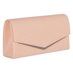 Pink műbőr alkalmi női táska keskeny fém dísszel Runfa