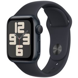 Bemutató készülék, Apple Watch SE (v2) okosóra, 40mm, Fekete alumínium, fekete szíj