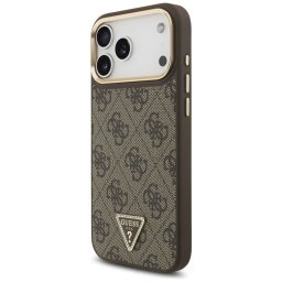 GUESS tok IPHONE 17 Pro Max kompatibilis MagSafe GUHMP17XP4GTDGMW (4G PU W/ Triangle Logo) arany barna