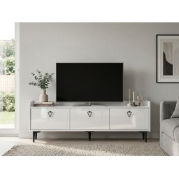 TV állvány PIENA 160 cm, fehér
