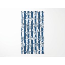 Gyorsan száradó strandfürdőlepedő NAUVIA kék-fehér 70 x 140 cm, 100% mikroszál