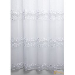 (2 szín) Három sorban hímzett szable függöny - Fehér-280cm