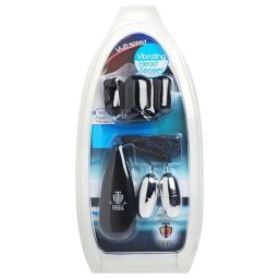 XR Brands - Trinity - két tojásos sapka makkvibrátor (fekete-ezüst)
