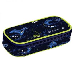 GAME OVER JUMBO szögletes tolltartó gumipánttal - OXY BAG - kék