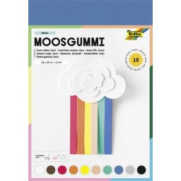FOLIA Moosgumi, 20x29 cm, 10 lap, FOLIA "Basic", 10 különböző szín