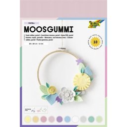 FOLIA Moosgumi, 20x29 cm, 10 lap, FOLIA "Pastel", 10 különböző pasztell szín