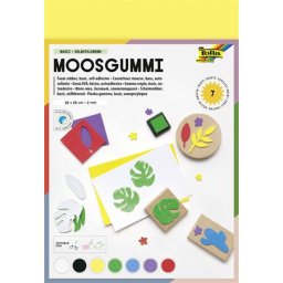 FOLIA Moosgumi, öntapadó, 20x29 cm, 7 lap, FOLIA "Basic", 7 különböző szín