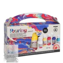 Akrilfestk PRIMO 5x100ml, kszlet Pouring technikhoz, hasznlatra kszre bekevert