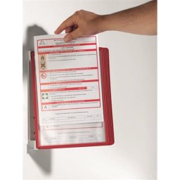 Bemutattbla tart, fali, 5 db bemutattblval, DURABLE "VARIO(R) WALL 5", piros