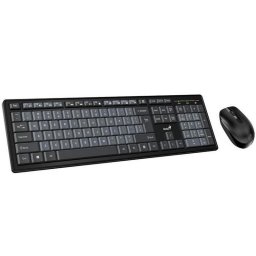 Egr- s billentyzet kszlet, vezetk nlkli, USB, HUN, GENIUS "KM-8200", fekete-szrke