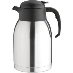 Termosz, 1,5 l, rozsdamentes acl, manyag fej, fekete