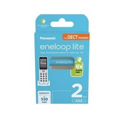 Tlthet elem, AAA mikro, 2x550 mAh Ni-MH, PANASONIC "Eneloop Lite"