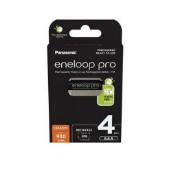 Tlthet elem, AAA mikro, 4x930 mAh Ni-MH, PANASONIC "Eneloop Pro"