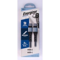 USB kbel, USB-C - USB-C, 2m, ENERGIZER, ezst