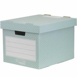 Trol doboz, karton, 33,3x28,5x39 cm FELLOWES, "Style", zld-fehr