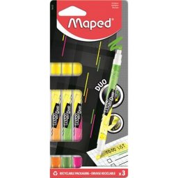 Szvegkiemel kszlet, 1-5 mm, ktvg, MAPED "Fluo Peps Duo", vegyes sznek
