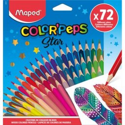 Sznes ceruza kszlet, hromszglet, MAPED "Color'Peps Star", 72 klnbz szn