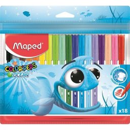Filctoll kszlet, 2 mm, kimoshat, MAPED "Color'Peps Ocean", 18 klnbz szn