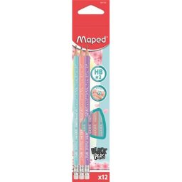 Grafitceruza radrral, HB, hromszglet, MAPED "Black'Peps Pastel", vegyes pasztell szne...