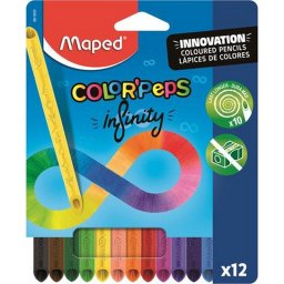 Sznes ceruza kszlet, hromszglet, MAPED "Color'Peps INFINITY", 12 klnbz szn