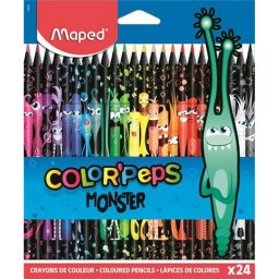 Sznes ceruza kszlet, hromszglet, MAPED "Color'Peps Monster" 24 klnbz szn