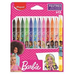 Filctoll kszlet, 2,8 mm, kimoshat, MAPED "Barbie", 12 klnbz szn