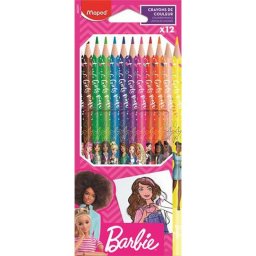 Sznes ceruza kszlet, hromszglet, MAPED "Barbie", 12 klnbz szn