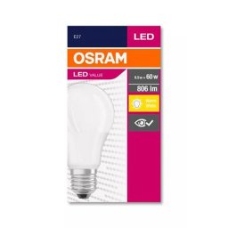 LED izz, E27, gmb, A60, 8,5W, 806lm, 2700K (MF), OSRAM "Value"