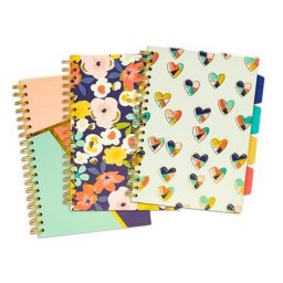 Spirlfzet, B5, vonalas, 100 lap, PUKKA PAD "Floral Love Project Book", vegyes minta