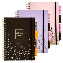 Spirlfzet, B5, vonalas, 100 lap, PUKKA PAD "Rochelle & Jess Project Book", vegyes szn