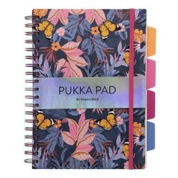 Spirlfzet, B5, vonalas, 100 lap, PUKKA PAD "Project Book Bloom", vegyes minta