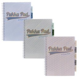Spirlfzet, A4, vonalas, elvlasztval, 100 lap, PUKKA PAD "Haze Project Book", vegyes sz...