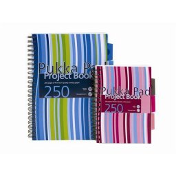 Spirlfzet, A4, vonalas, 125 lap, PUKKA PAD "Stripe project book"