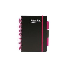 Spirlfzet, A5, vonalas, 100 lap, PUKKA PAD, "Neon black project book"
