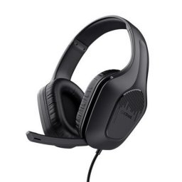 Fejhallgat, mikrofonnal, gaming, TRUST "GXT415 Zirox", fekete