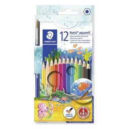 Akvarell ceruza kszlet, hatszglet, ecsettel, STAEDTLER "Noris(R) aquarell 144 10", 12 kl...