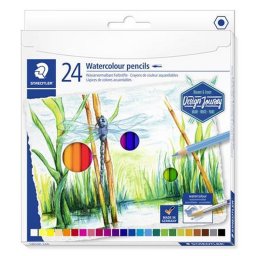 Akvarell ceruza kszlet, hatszglet, STAEDTLER(R) "146 10C", 24 klnbz szn