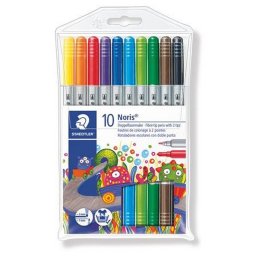 Filctoll kszlet, 1-3 mm, ktvg, kimoshat, STAEDTLER "Noris(R) 320", 10 klnbz szn