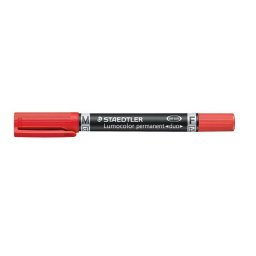 Alkoholos marker, 0,6/1,5 mm, kpos, ktvg, STAEDTLER "Lumocolor(R) duo 348", piros