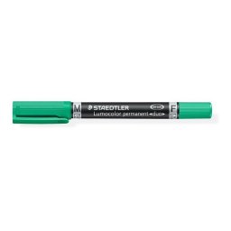 Alkoholos marker, 0,6/1,5 mm, kpos, ktvg, STAEDTLER "Lumocolor(R) duo 348", zld