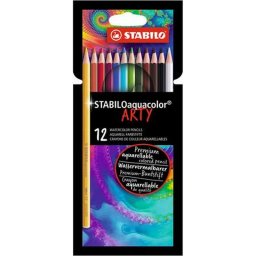 Akvarell ceruza kszlet, STABILO "Aquacolor ARTY", 12 klnbz szn