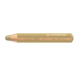 Sznes ceruza, kerek, vastag, STABILO "Woody 3 in 1", arany
