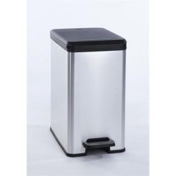 Pedlos szemetes, 25 l, CURVER "Slim Bin", fekete-ezst