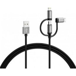 USB kbel, 3-az-1-ben USB A-Light/Micro/C, 2m, VARTA