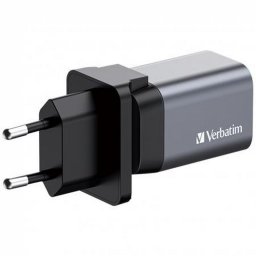 Hlzati tlt, 1xUSB-C PD (35W), USB-A QC 3.0, EU/UK/US, GaN, VERBATIM