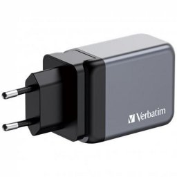 Hlzati tlt, 2xUSB-C PD (65W), USB-A QC 3.0, EU/UK/US, GaN, VERBATIM