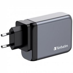 Hlzati tlt, 2xUSB-C PD (100W), USB-C PD (65W), USB-A QC 3.0, EU/UK/US, GaN, VERBATIM
